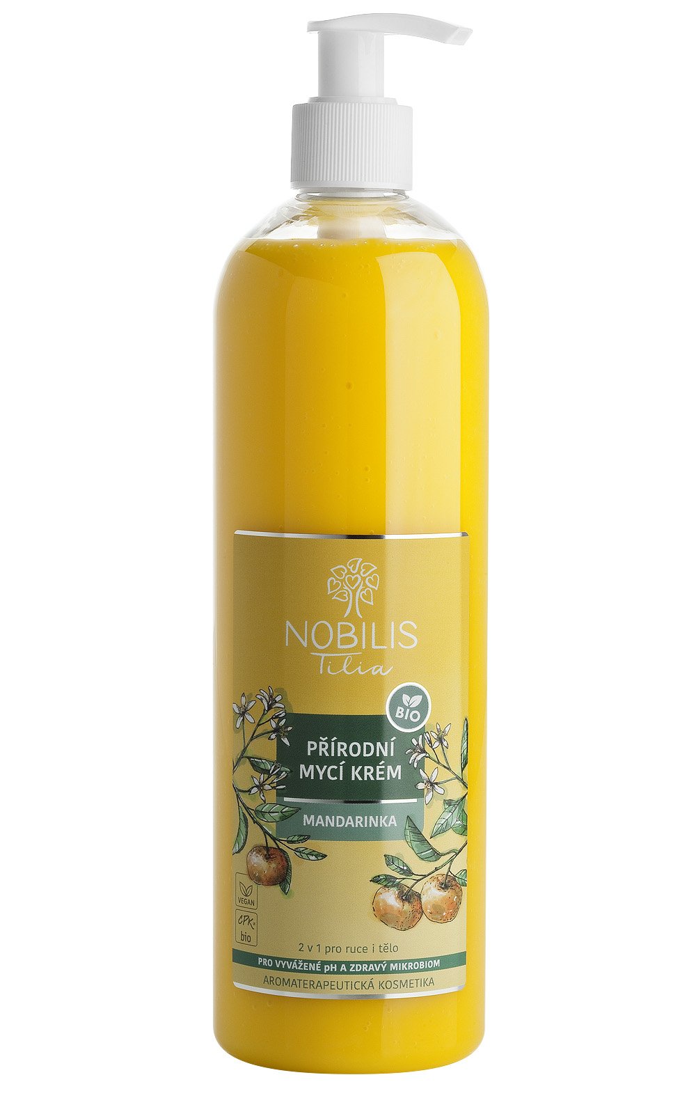 Přírodní mycí krém Mandarinka 500 ml