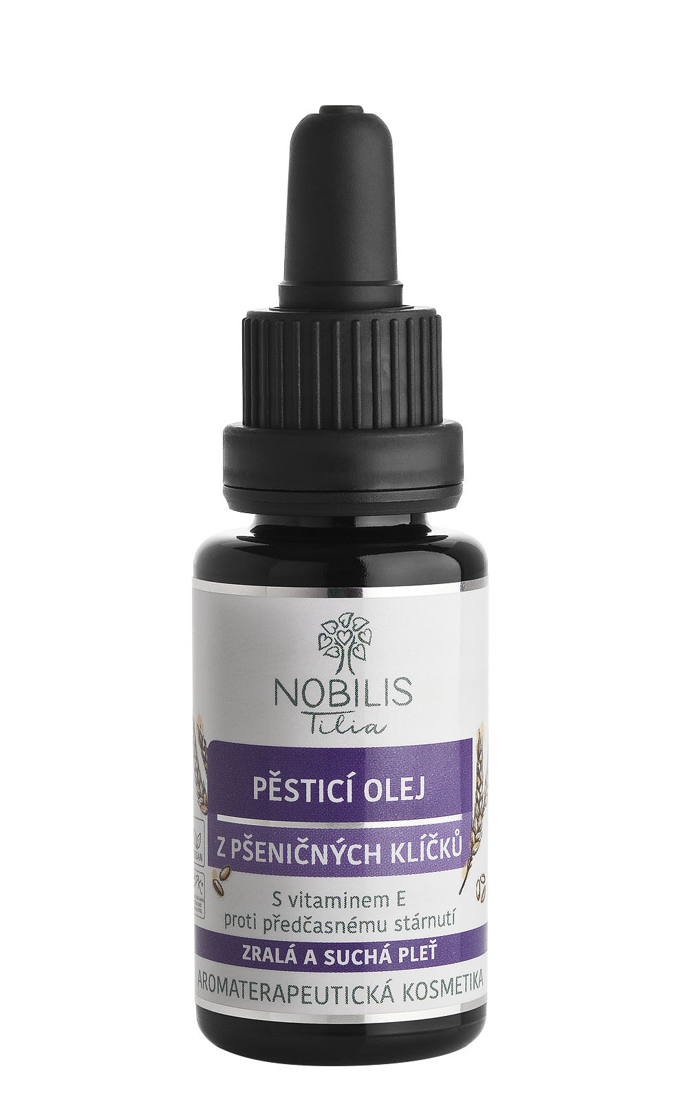 Pěsticí olej z pšeničných klíčků 20 ml fialové sklo