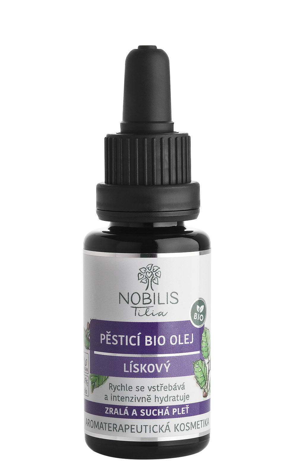 Pěsticí BIO olej lískový 20 ml fialové sklo