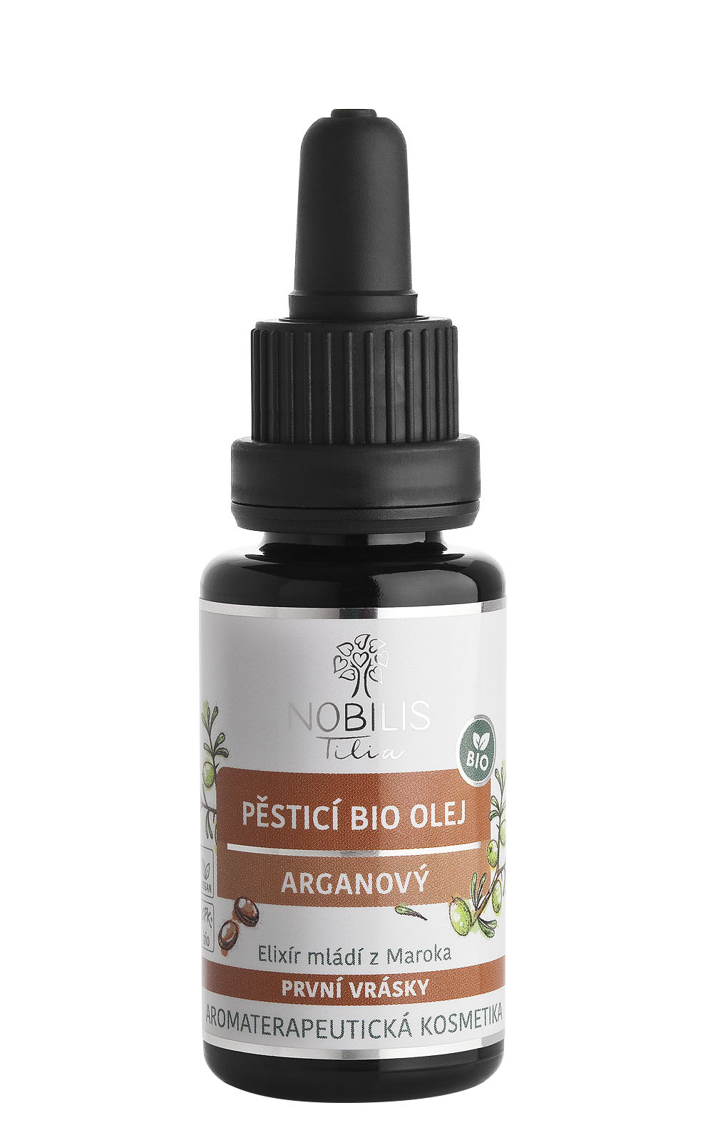 Pěsticí BIO olej arganový 20 ml fialové sklo