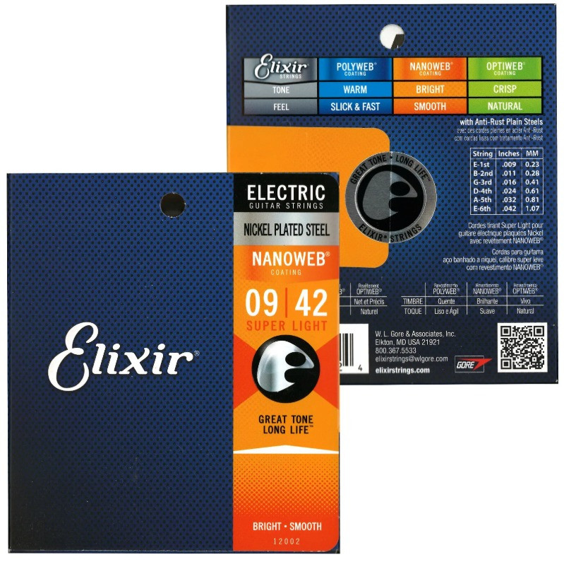 Elixir Nanoweb 09-42 electric guitar strings