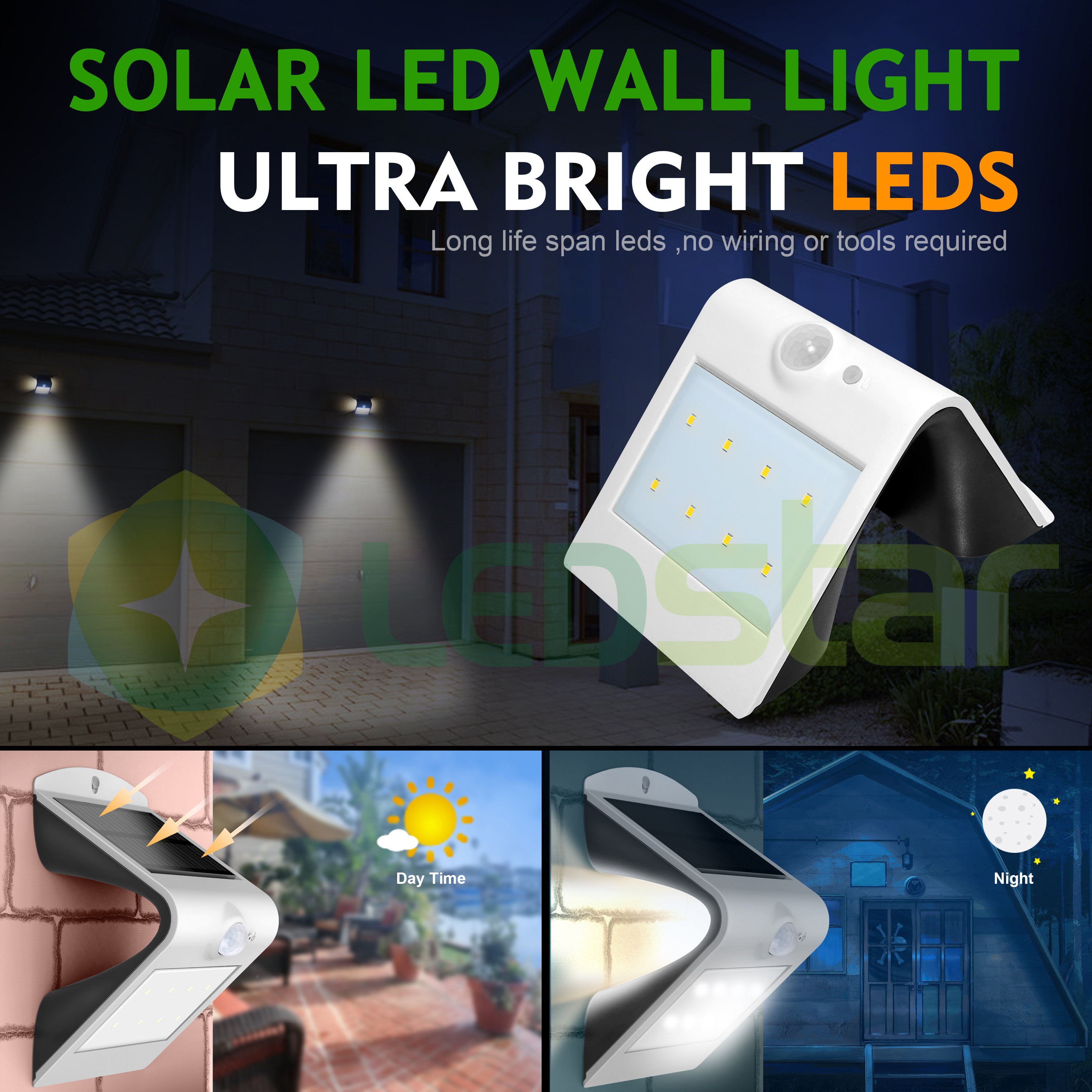 LEDSTAR solární svítidlo 3,2W stříbrné