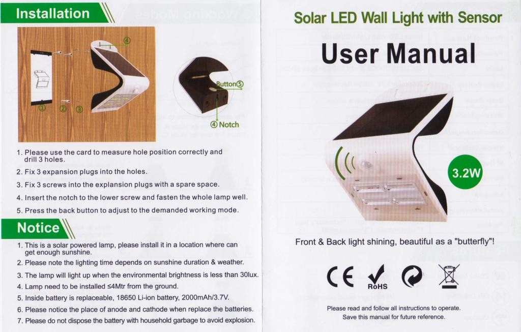 LEDSTAR solární svítidlo 3,2W bílé