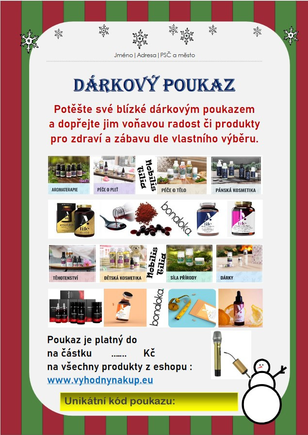 Dárkový poukaz v hodnotě 1500 Kč