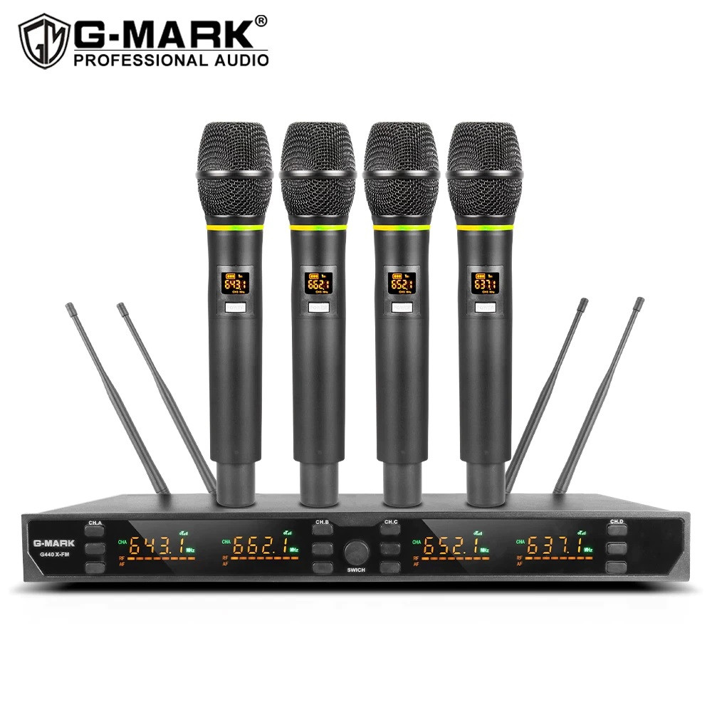 G-MARK G440FM bezdrátová sada 4 mikrofonů