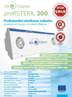 Air Cleaner profiSteril 200, UV sterilizátor vzduchu
